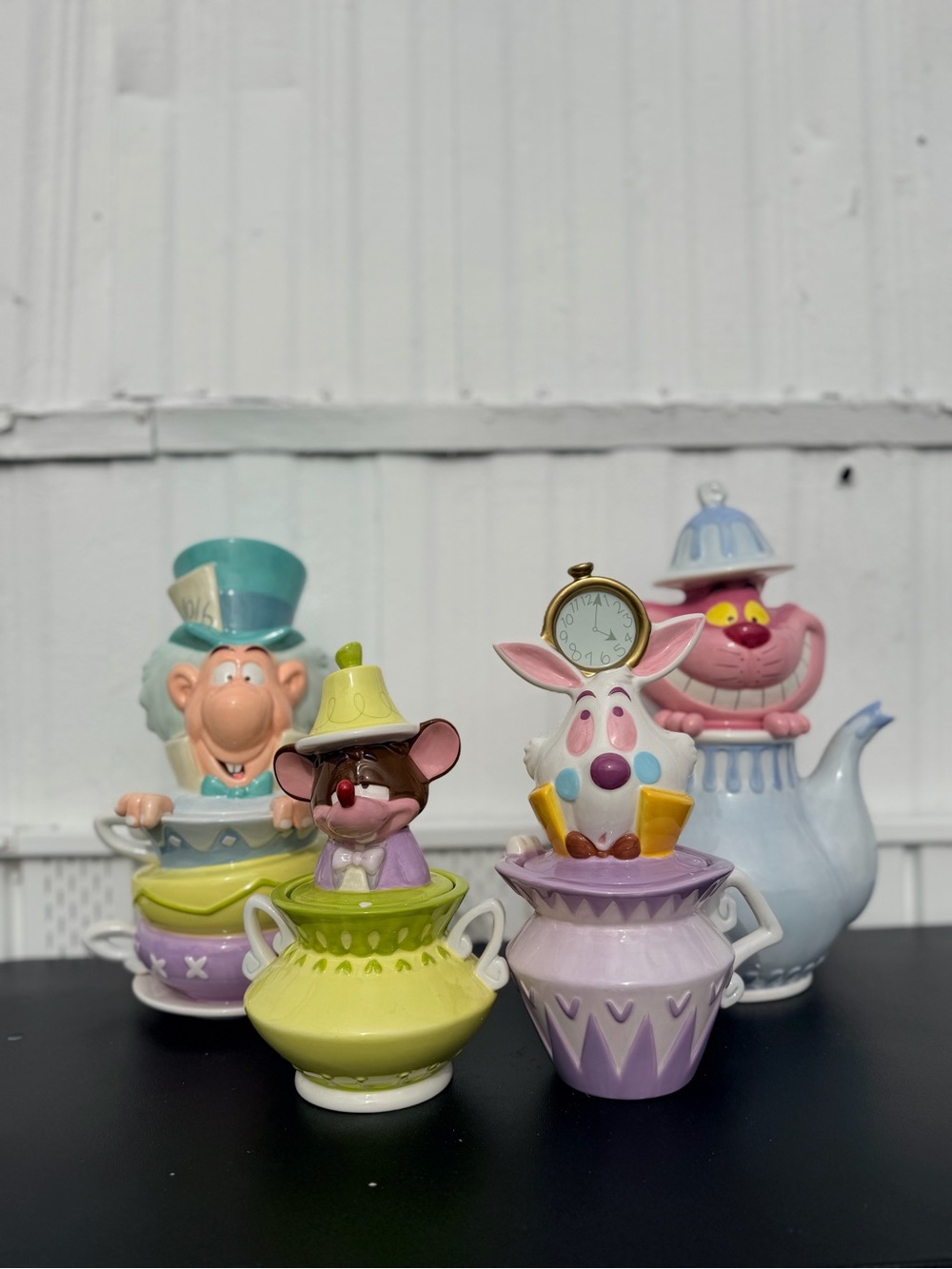 Disney Direct Alice in Wonderland 4 Piece Ceramic Canister Set New in Box